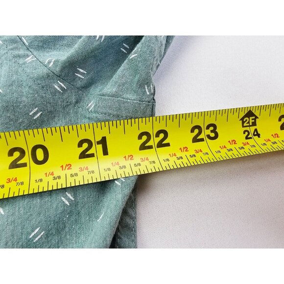 J. Crew Slim Untucked Stretch Size Large Green White Pattern Button Down Shirt - Picture 2 of 10